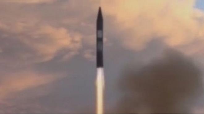 Still of missile being launched from PressTV video