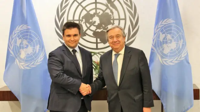 Голова МЗС України Павло Клімкін і генсек ООН Антоніу Гутерреш
