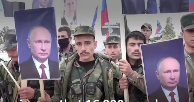 ทหารชูรูปปูติน