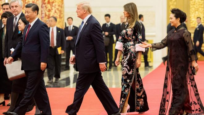 President Trump and Xi with Mrs Trump and Mrs Peng
