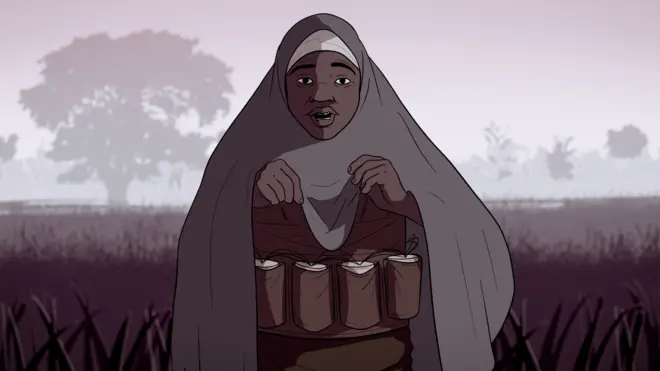 Falmata fue secuestrada y forzada a llevar a cabo un ataque suicida con un cinturón lleno de explosivos.