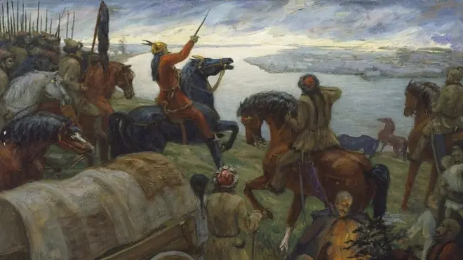 Аспарух переводить болгар через Дунай