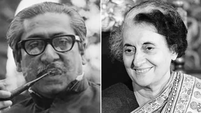 শেখ মুজিবুর রহমান ও ইন্দিরা গান্ধী