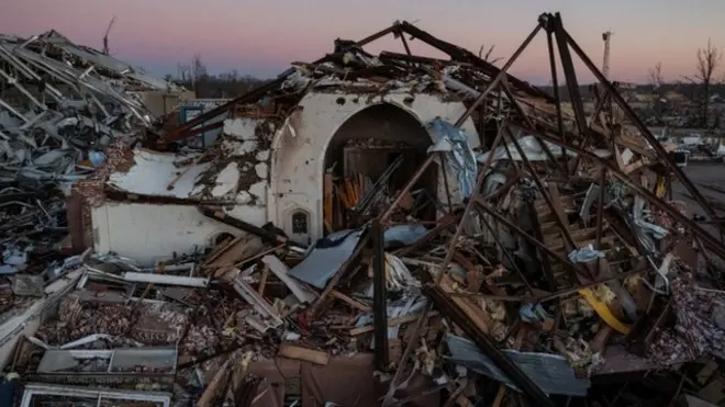 Casa totalmente destruida por el tornado