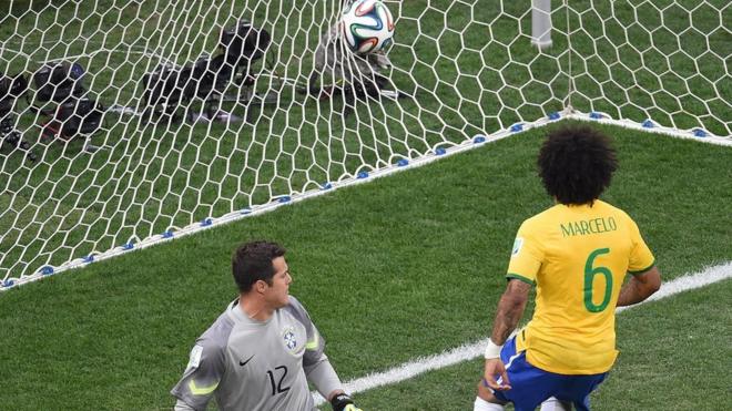 Marcelo became in 2014 the first Brazilian player to score an own goal in a World Cup