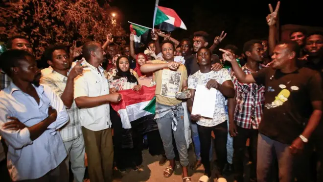 Protesters in the capital Khartoum on April 11, 2019