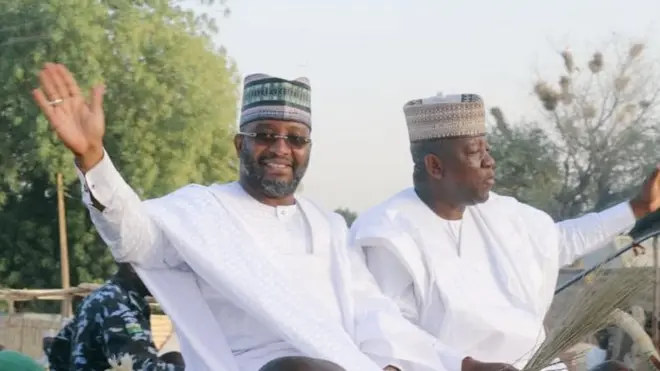 Zamfara govnor elect Mukhtar Idris and Zamfara state govnor Abdul'Aziz Yari