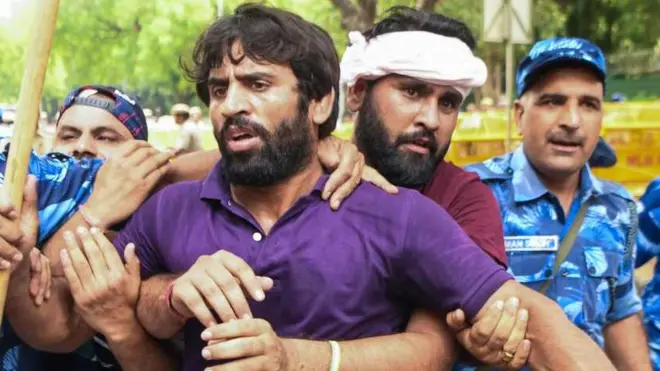 पहलवानों का प्रदर्शन