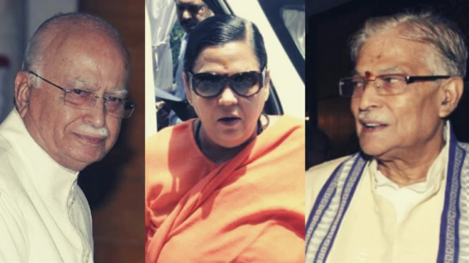 लाल कृष्ण आडवाणी, उमा भारती और मुरली मनोहर जोशी