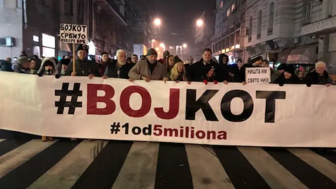 Bojkot je doskoro bio glavni transparent beogradskih protesta 1od5miliona