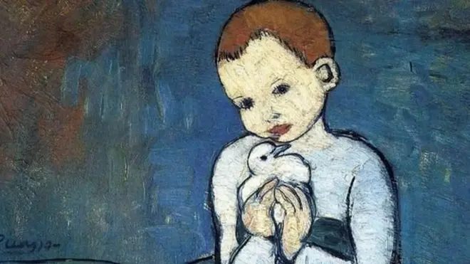 لوحة الطفل والحمامة لبيكاسو يعتقد أنها في قطر حاليا
