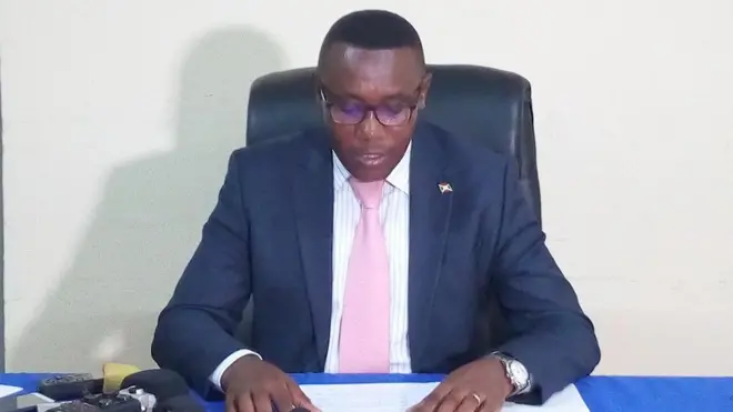 Minisitiri w'ubuzima mu Burundi Dr Thaddée Ndikumana mu kiganiro n'abanyamakuru ejo kuwa gatatu
