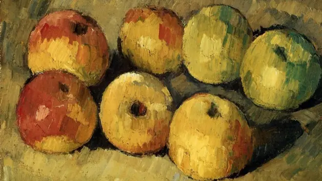 Cézanne dedicó mucha de su atención a pintar manzanas y sus obras sobre esa fruta son muy admiradas. "Pommes" forma parte de la Colección Keynes del Provost and Fellows of King's College, Cambridge.