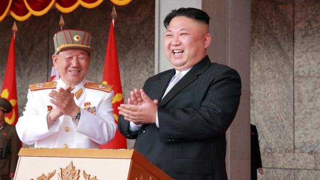 Kim Jong-un at a military parade