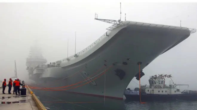 「遼寧號」船體由前蘇聯建造，是中國的第一艘航母