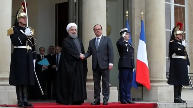 روحانی و اولاند - کاخ الیزه
