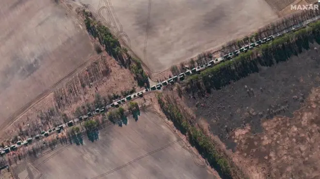 Maxar satellite image of the convoy