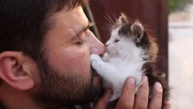 علاء وقطة صغيرة