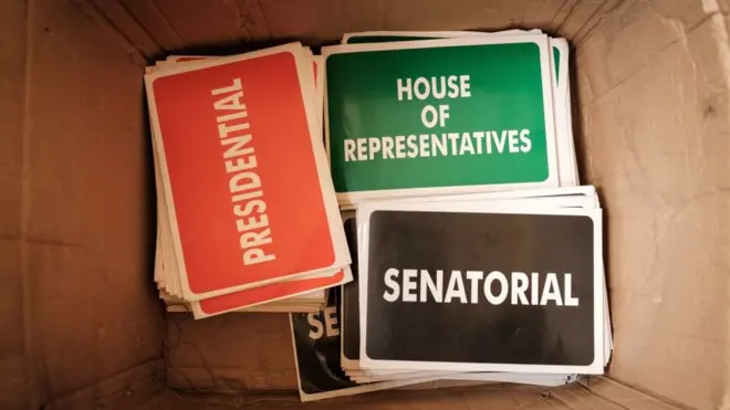 Stickers for ballot papers.