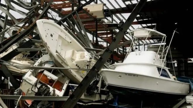 Rockport merupakan wilayah yang paling parah terkena dampak badai.