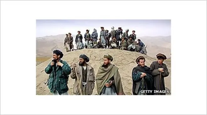 Militia wait for US planes to bomb Taleban positions in October 2001