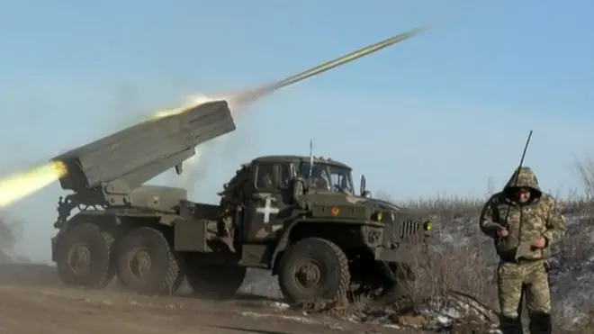 الجيش الأوكراني خلال تصديه للهجوم على سوليدار