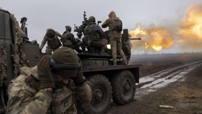 Ukrainian troops at frontline in Zaporizhzhia region