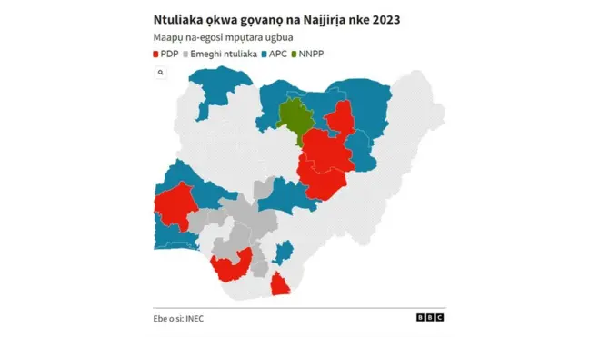 Governorship Elections Results: Lee eserese mpụtara ntuliaka ọkwa gọvanọ na Naịjirịa