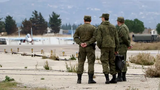 Российские военные на авиабазе Хмеймим