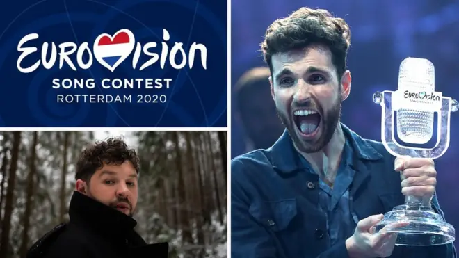 Duncan Laurence (right) won last year's Eurovision, while James Newman (bottom left) was due to represent the UK this year