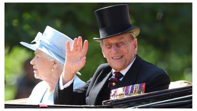 Prince Philip with the Queen at Trooping the Colour in 2017