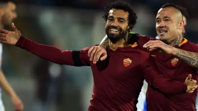 محمد صلاح سجل 15 هدفا في 31 مباراة خاضها مع روما في الدوري الإيطالي في موسم 2016-2017