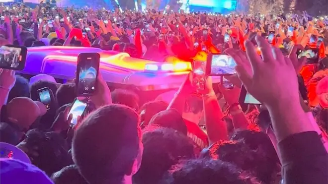 Fans at the Astroworld festival, 5 November