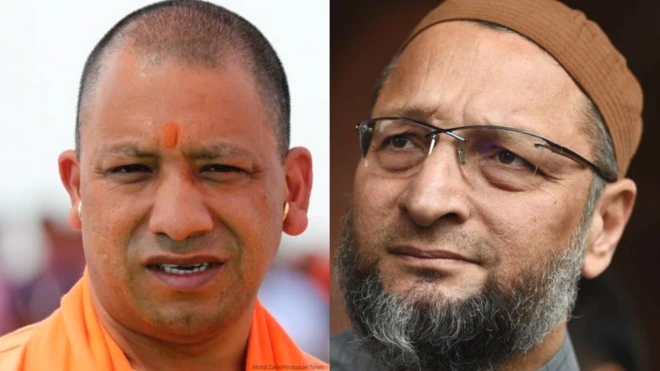 योगी आदित्यनाथ और सदुद्दीन ओवैसी
