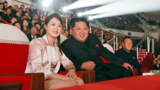Kim Jong Un y su mujer, Ri Sol Ju.