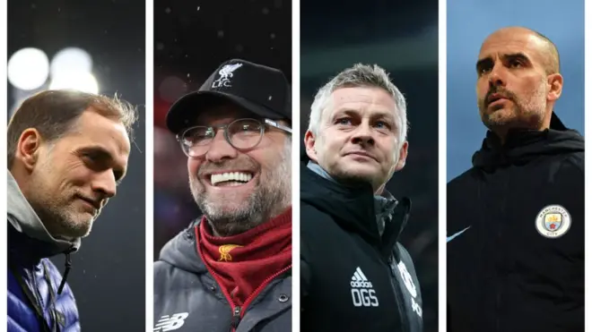 Tuchel, Klopp, Sokjaeer and Guardiola