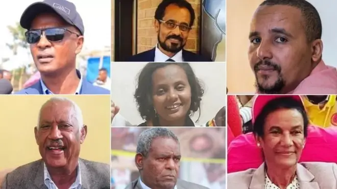 ኣቶ እስክንድር ነጋ፣ ኣቶ በቀለ ገርባ፣ ኣቶ ጃዋር መሐመድ፣ ወ/ሮ ኣስቴር ስዩም፣ ኣቶ ስብሐት ነጋ፣ ኣቶ አባይ ወልዱን ወ/ሮ ቅዱሳን ነጋን