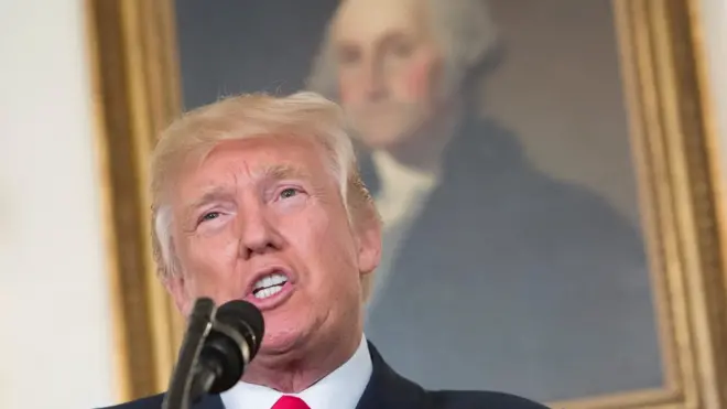 US President Donald Trump at the White House, 14 August