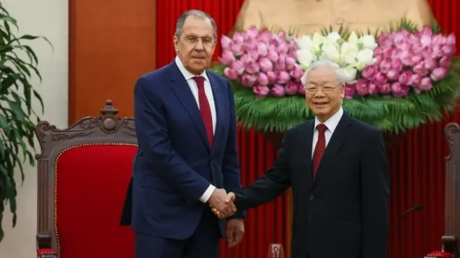 Tổng Bí thư Nguyễn Phú Trọng tiếp Bộ trưởng Ngoại giao Liên bang Nga