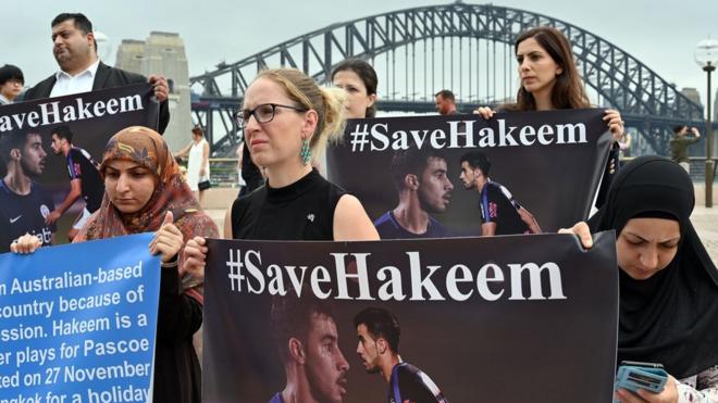 #SaveHakeem กลายเป็นแฮชเท็กเรียกร้องโดยกลุ่มพิทักษ์สิทธิมนุษยชนในนครซิดนีย์ ให้ทางการไทยปล่อยตัวนายฮาคีม