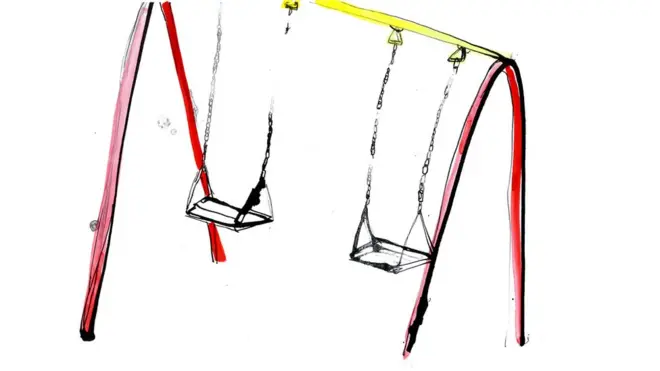 Ilustración de columpios