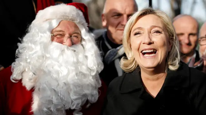 Марин Ле Пен и Санта-Клаус
