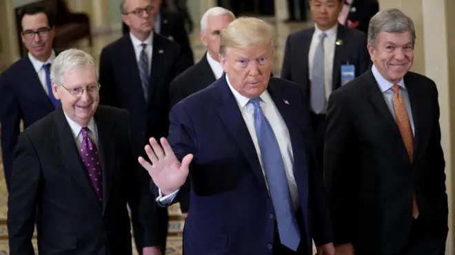 ABD Başkanı Donald Trump ve Cumhuriyetçi Senatörler.