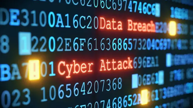 Панель с надписью Cyber Attack