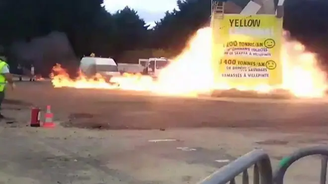 Moment of explosion at France carnival