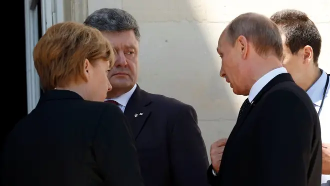 Putin, Poroşenko ve Merkel