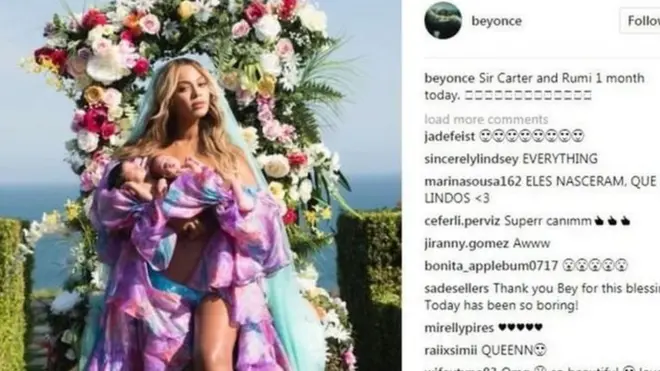 طال انتظار جمهور بيونسيه لأول ظهور لتوأميها على التواصل الاجتماعي