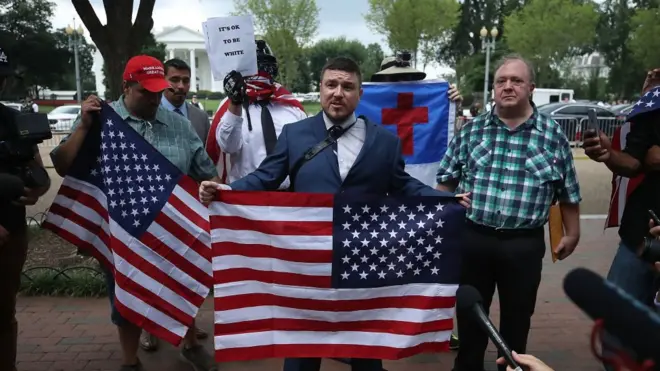 Акцию "Объединенных правых" организовал правый активист Джейсон Кесслер