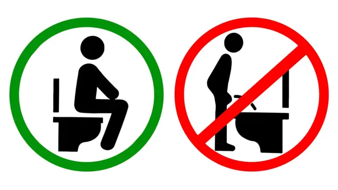 znak za zabranu mokrenja u stojećem položaju