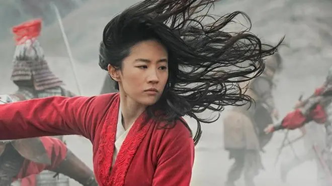 Liu Yifei plays Mulan, who disguises herself as a man to fight in the army